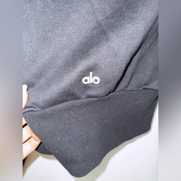 Alo Yoga Vixen Black Half-Zip Cropped Sweatshirt Small - Picture 6 of 6